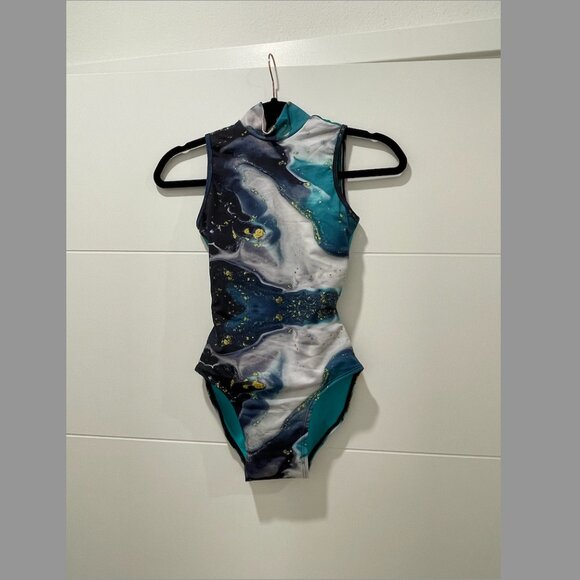 Beautiful Teal Crystal Leotard from UK Pole Fitness Dance Brand TheBendyBrand - Picture 1 of 7
